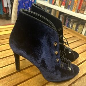 Enzo Angiolini Velvet Open Toe Heels - Good Quality Booties